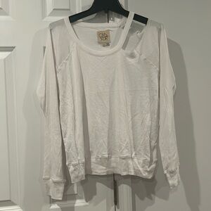 Chaser White Long Sleeve Tee with Soft Fabric
